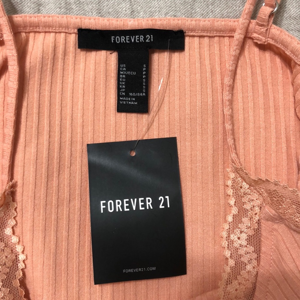 3/25🥳 FOREVER 21: Ribbed Camisole Dress w/ Lace - Picture 3 of 5